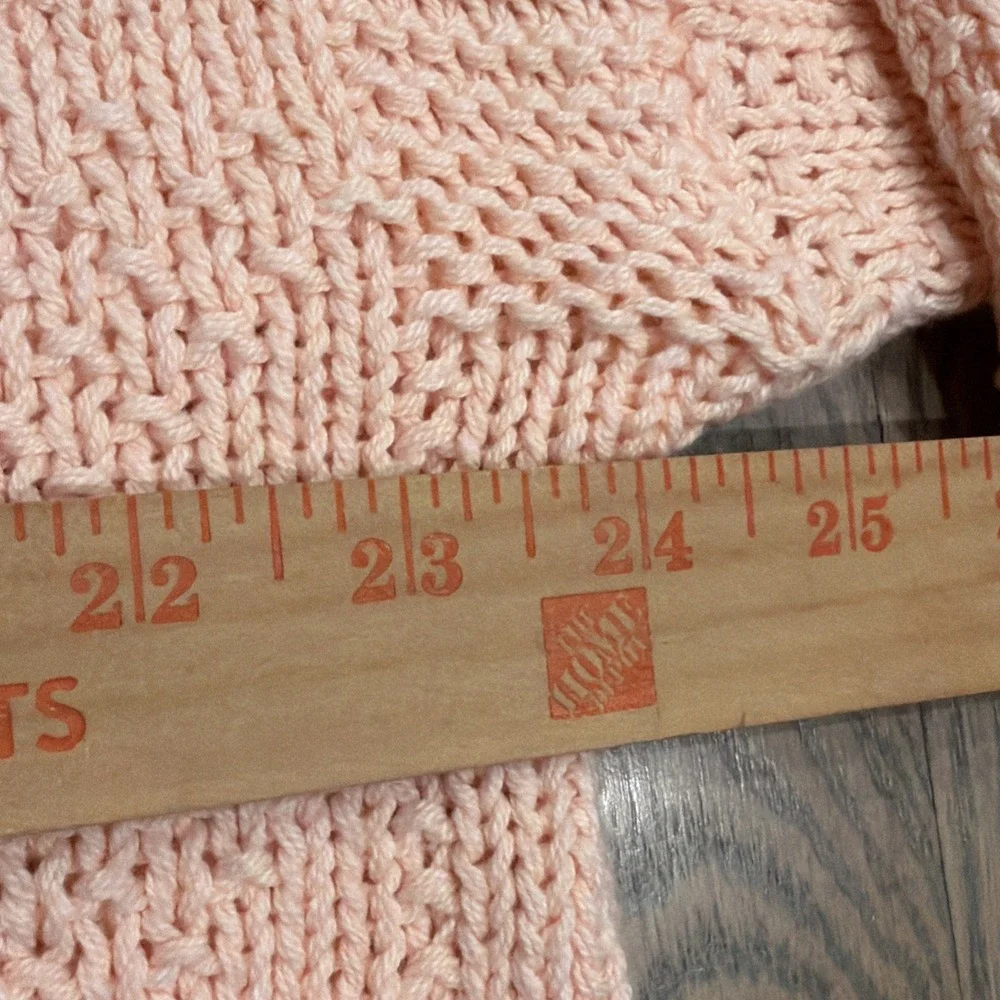 Vintage Ron Chereskin Sweater Adult XL Peach Pink 100% Cotton Geometric Knit 90s